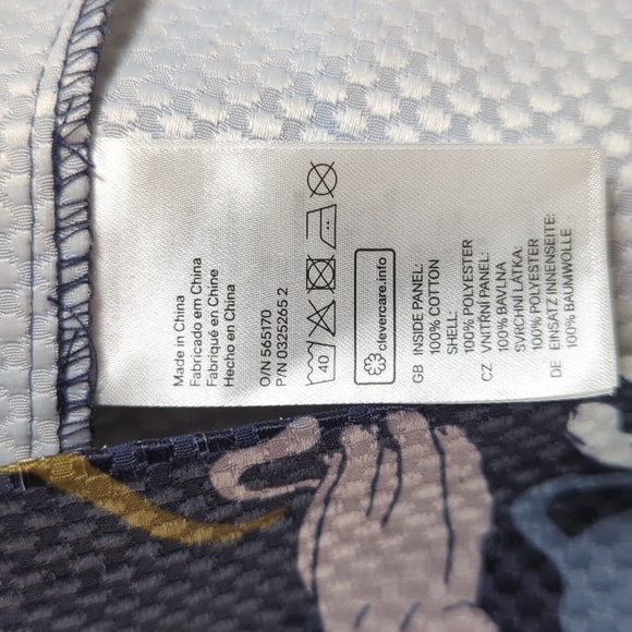 H&M Blue Kitty Cat Retro Novelty Print Cropped Boxy Cut 3/4 Sleeve Blouse Size 8 - Picture 14 of 14